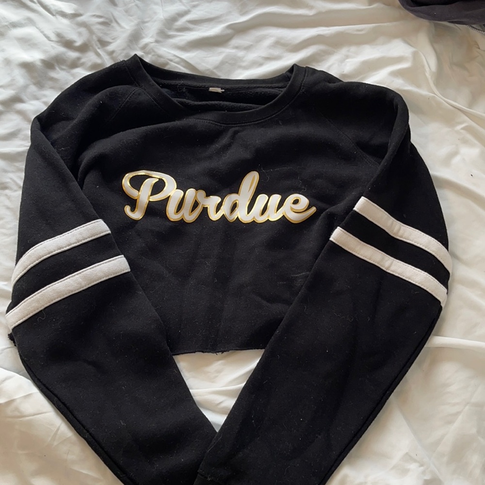 Cropped Purdue Crewneck